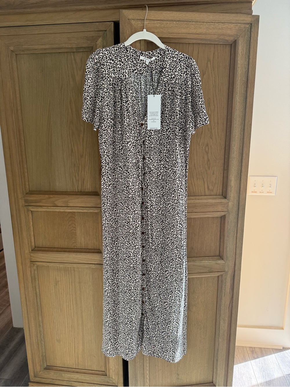 Emerson Fry Black & Cream Leopard Print Maxi Dress